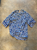 Divided Small Blue Floral Shawl Onesize