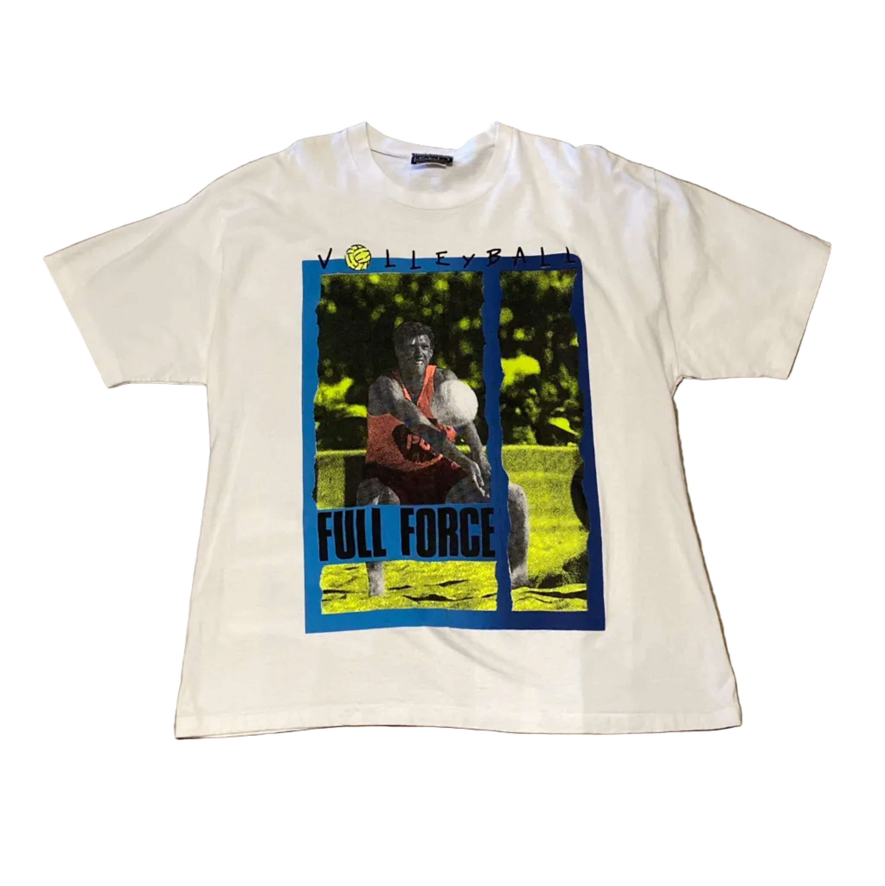 F.Y.I Volleyball Full Force White Vintage Large Made in Canada Shirt