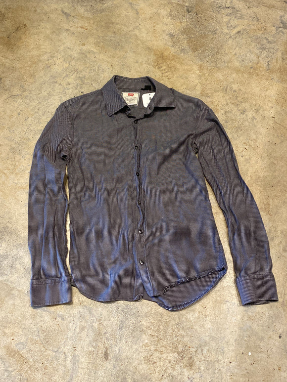 Levi Check Grey Button Up Long Large Sleeve Shirt