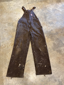 Carhartt Overalls Double Knee Brown Made in Mexico Painters Delight 34 34