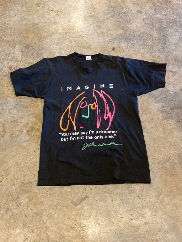 Fruit of the Loom Imagine John Lennon Single Stitch Black Shirt