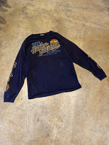 Harley Davidson Edmonton Alberta 2015 Navy Blue Long Sleeve Shirt