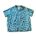 Aliiolani Vintage Hawaiian Blue Hibiscus Button Up Shirt