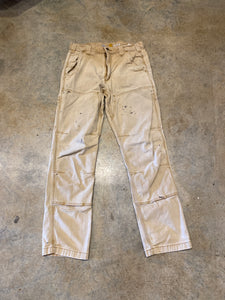 Carhartt Double Knee No Rivet Tan Made in Nicaragua 32 32 Pants