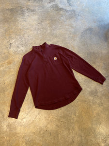 Carhartt Quarter Zip Burgundy Large Relaxed Fit Sweater