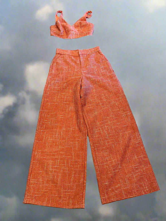 orange tweed 2 piece set
