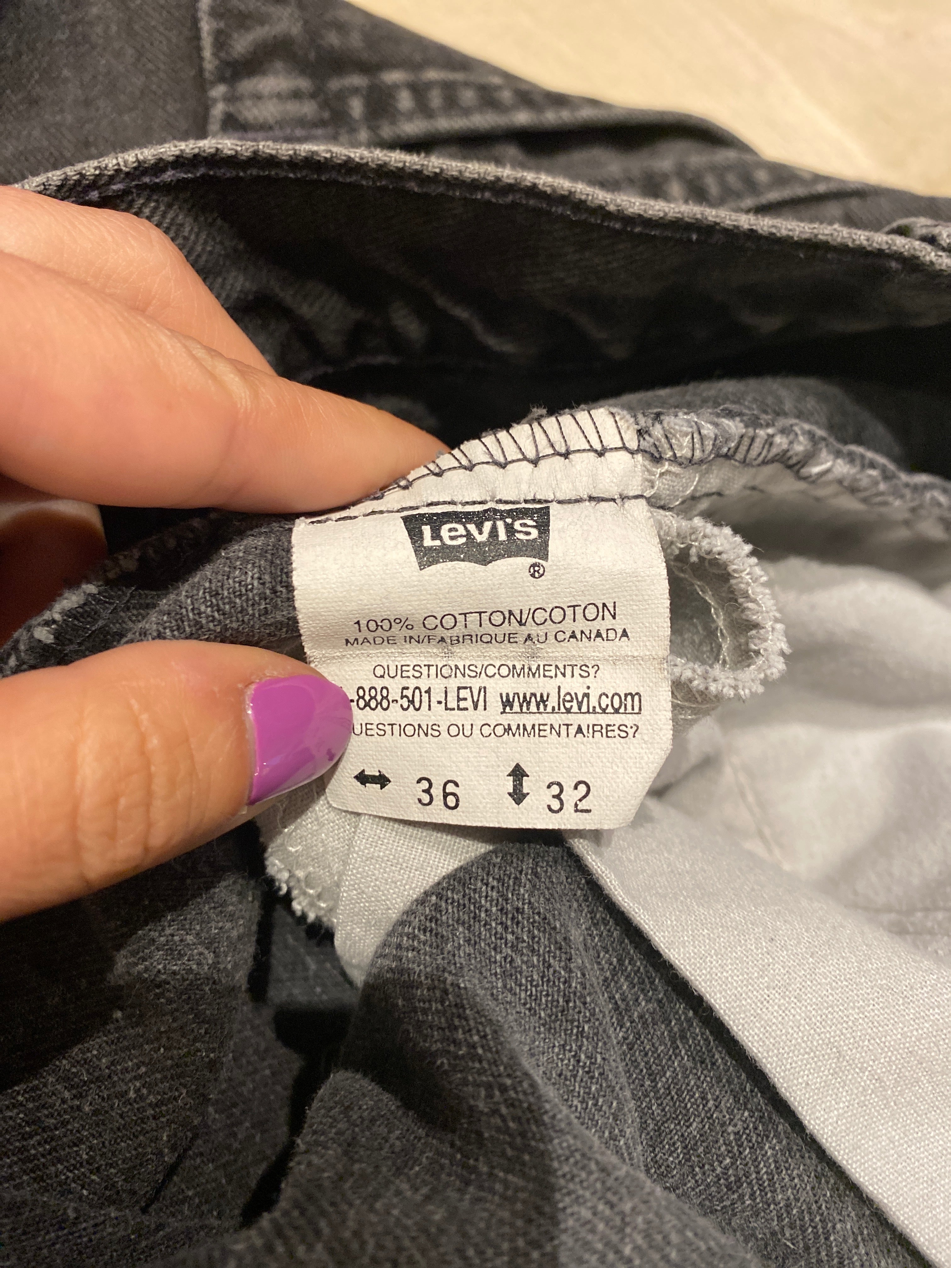 Levi 506 33 31 (36 32)Black Made in Canada Vintage Denim pants