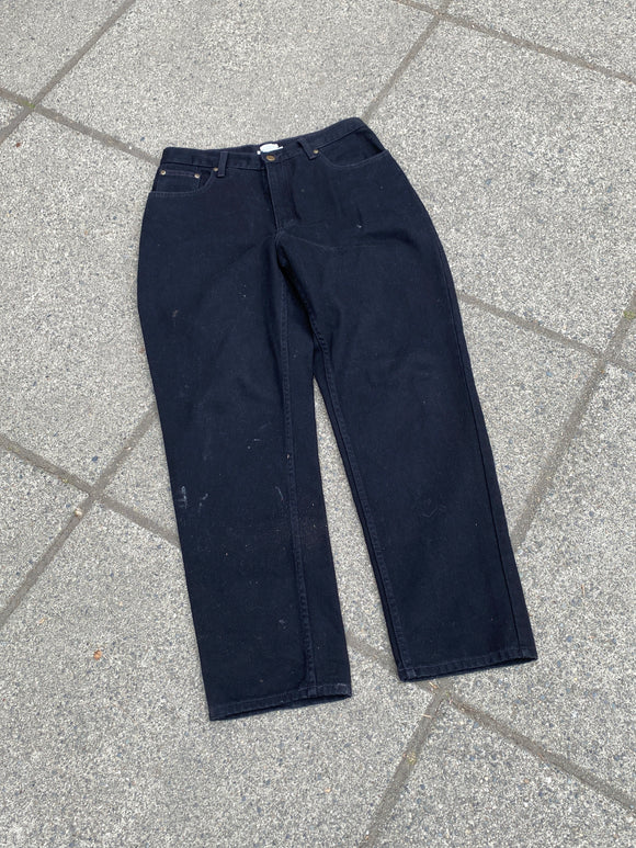 L.L. Bean Black Denim Original Fit Relaxed 12 Made in Mexico Reg Pants