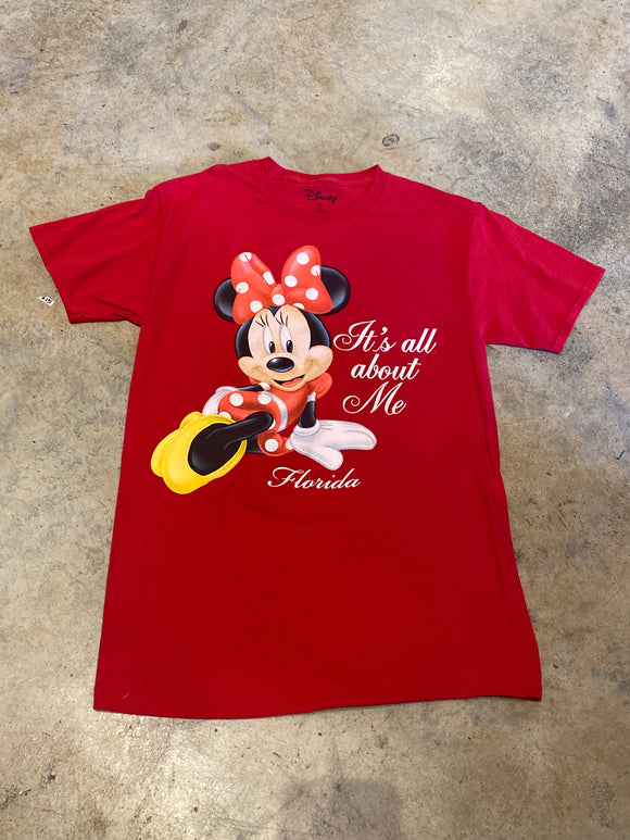 Disney  Minnie It's all about me Florida Cartoon  SS 8|10  Red Shirt