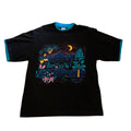Jerzees Flathead Lake Montana Black Teal SS Shirt Vintage Large