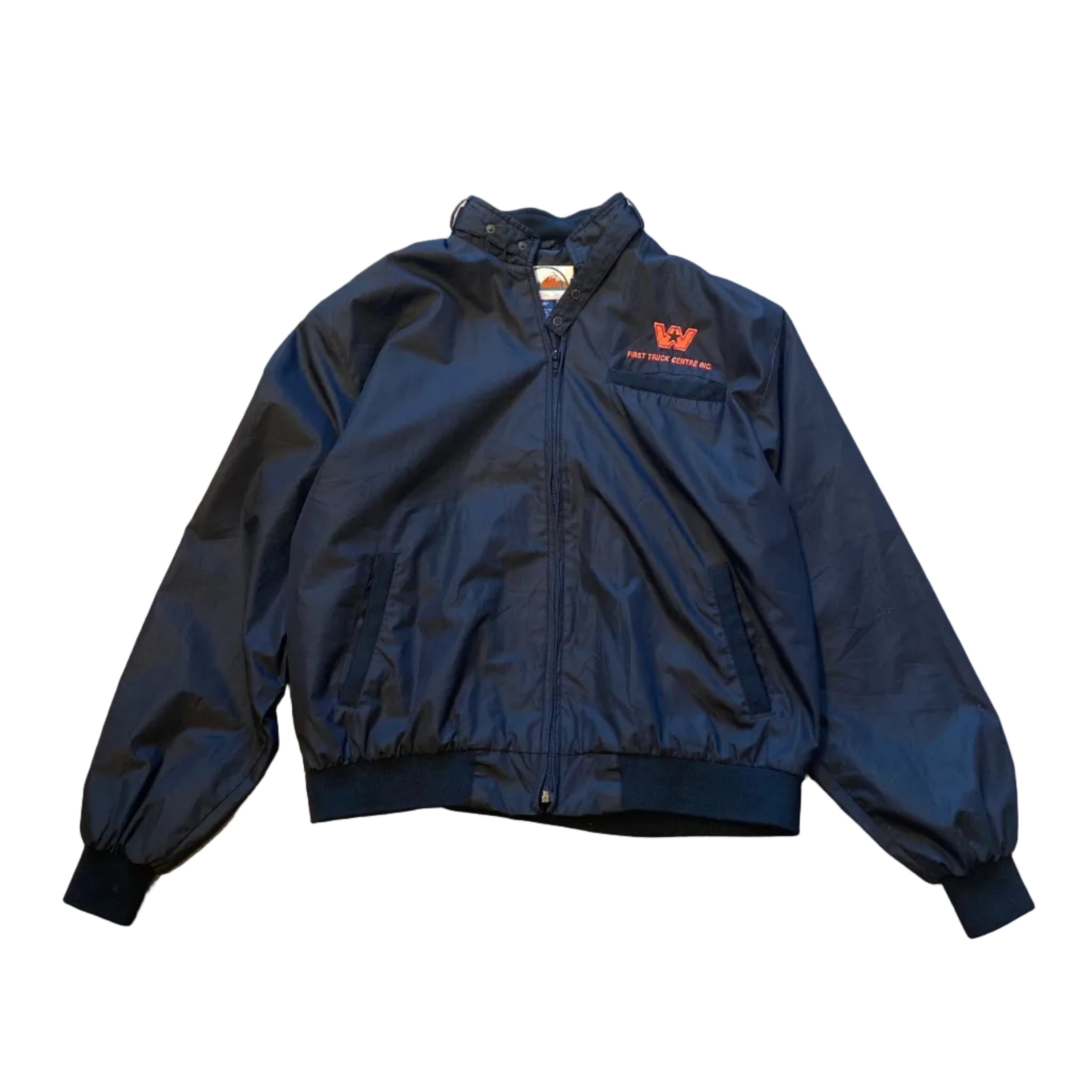 Tonkin Inc W First Truck Centre Inc Black Zip Jacket Vintage XLarge