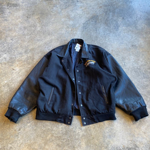 ID International Design Carl's Water Hauling Streetwear Leather Details Varsity XXLarge Canada Black Jacket