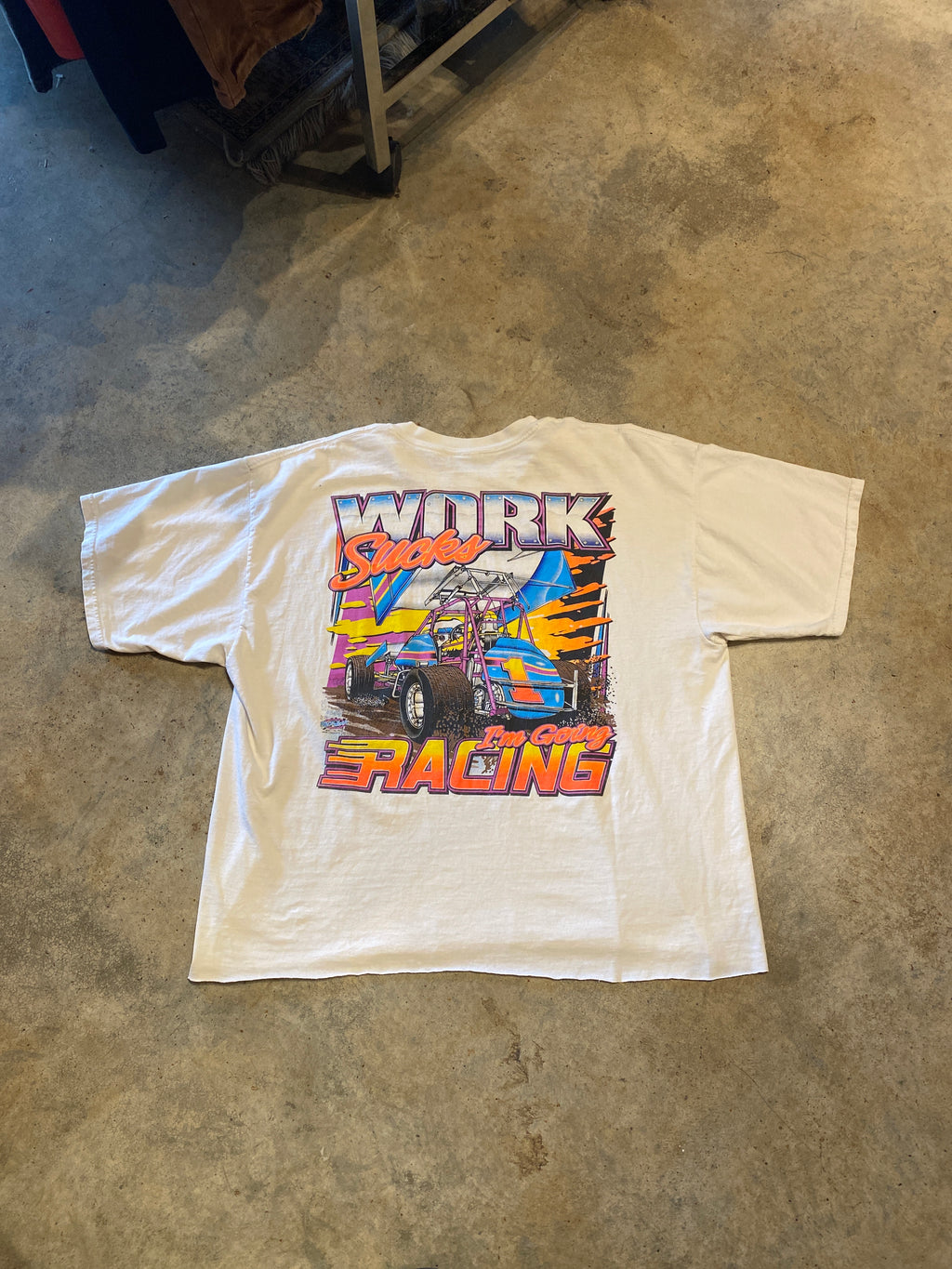 Addicted to Dirt Work Sucks Oversized Shirt
