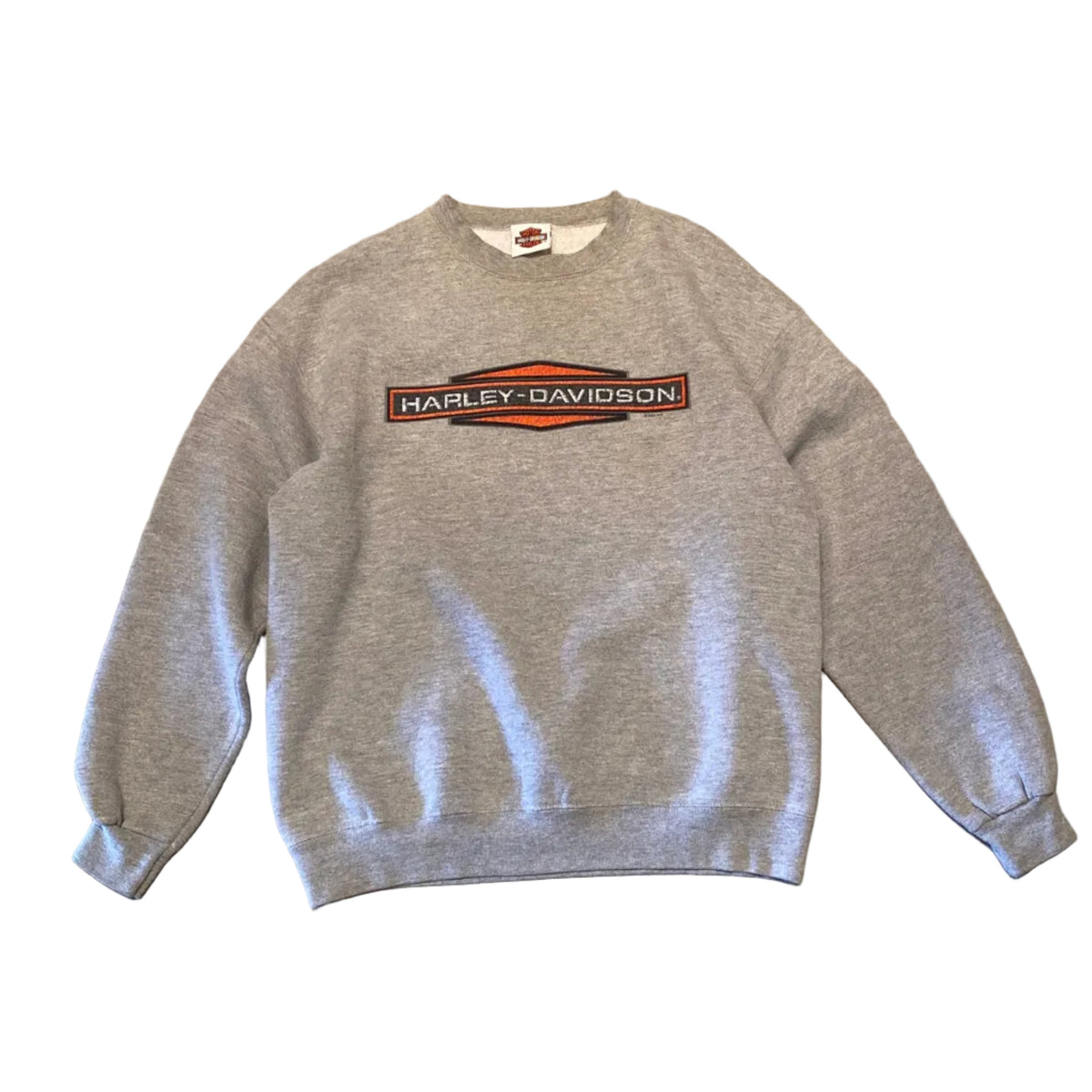Harley Davidson Grey Brunswick Troy 2003 Crewneck Sweater Y2K