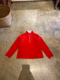Jalouze Fleece Quarter Zip Sweater Red Large