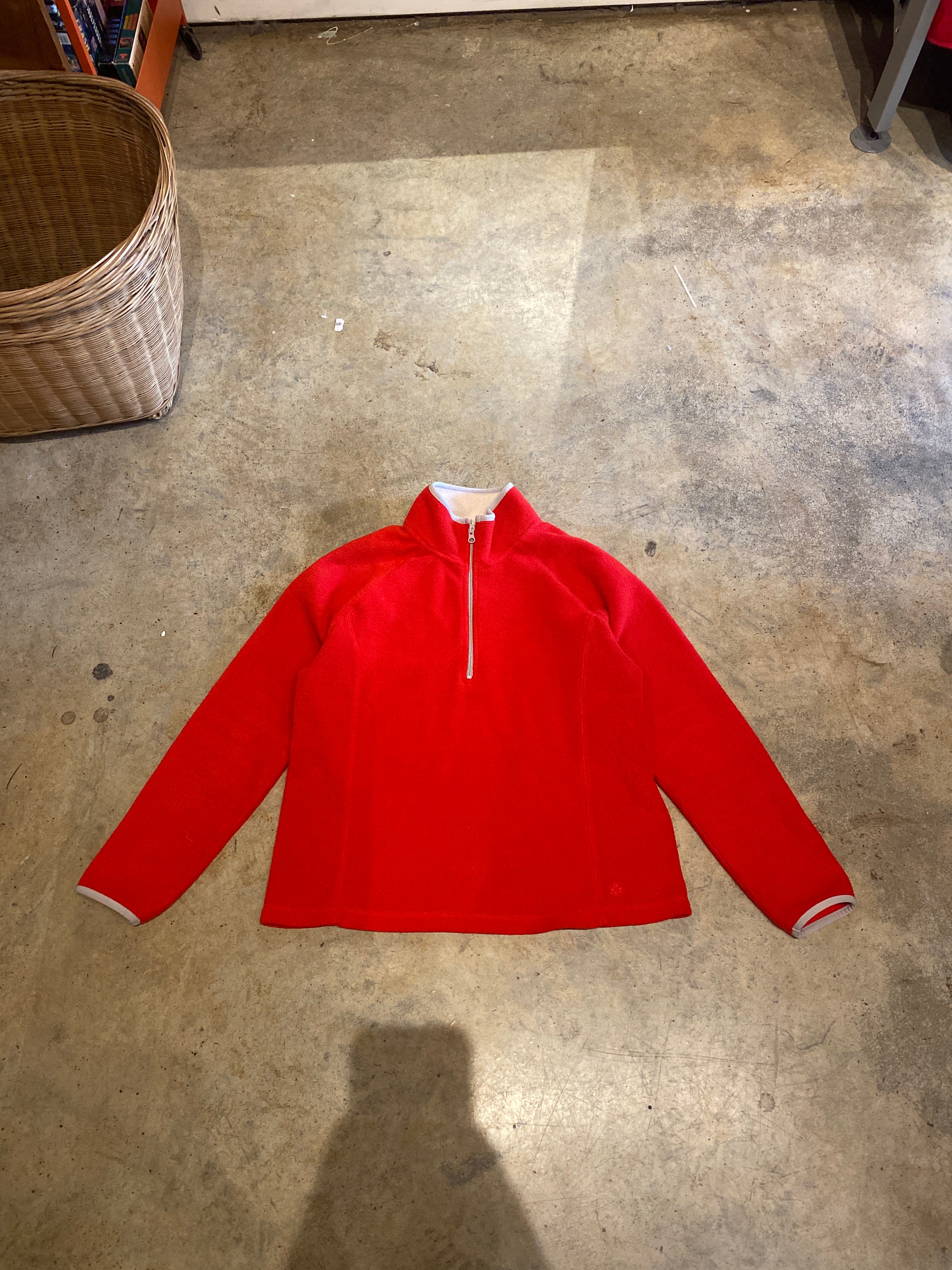 Jalouze Fleece Quarter Zip Sweater Red Large