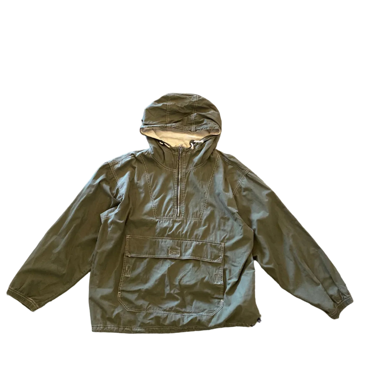 Gap Anorak 1/2 Zip Up Sage Green Hoodie Jacket Large Y2k Zipper Pockets