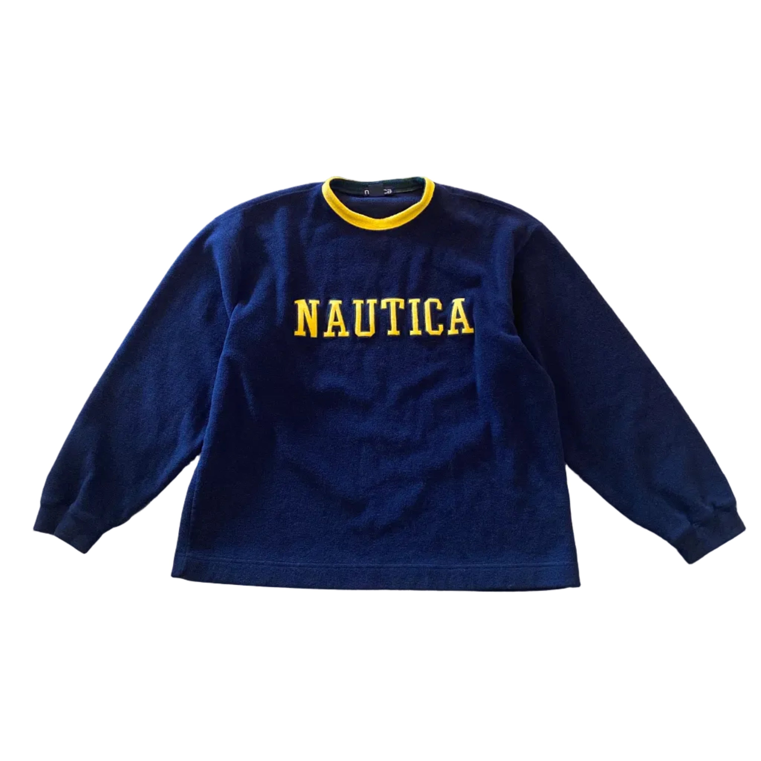 Nautica Fleece Spellout Pullover Sweatshirt Large Vintage