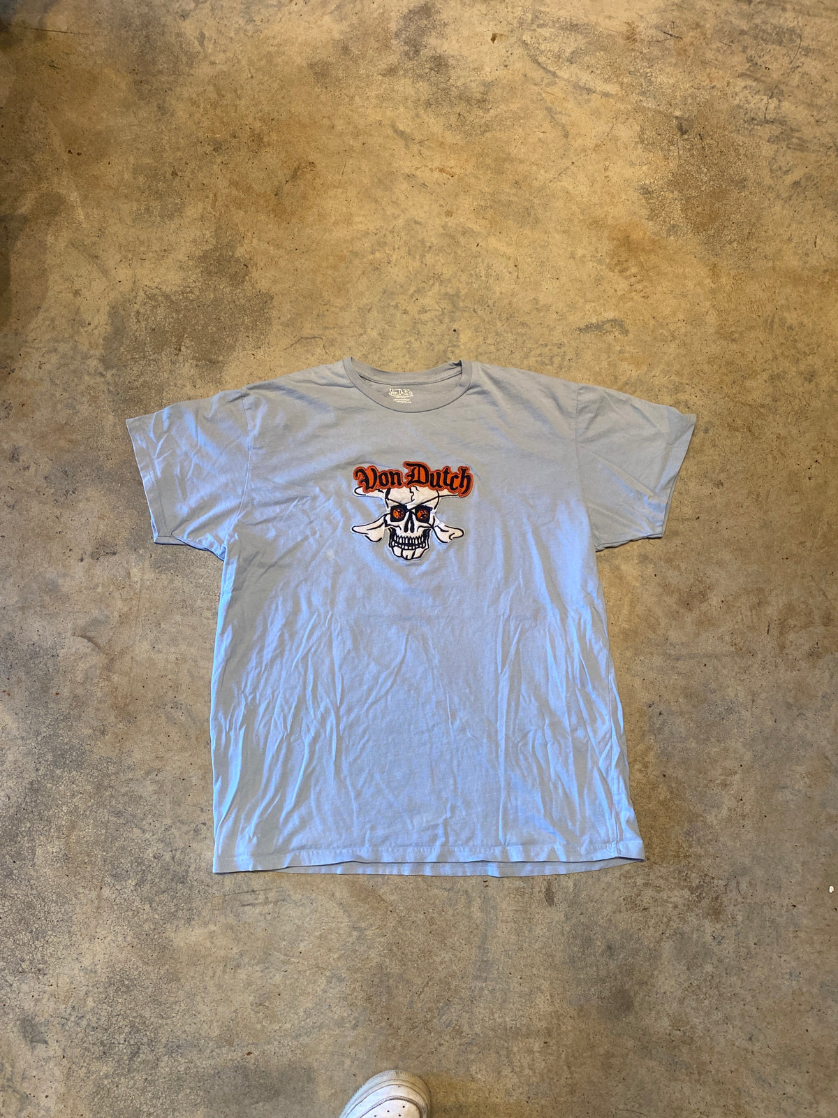 Von Dutch Skull Patch Light Blue XLarge Shirt