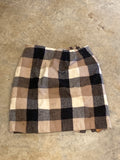 Jax Plaid Virgin Wool Made in Canada Skirt - bottom seam ripped