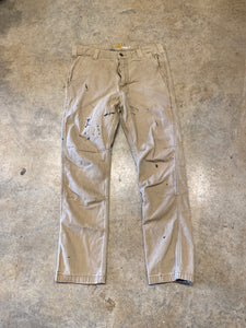 Carhartt Double Knee Pinched Legs Tan Made in Nicaragua 32 30 Pants