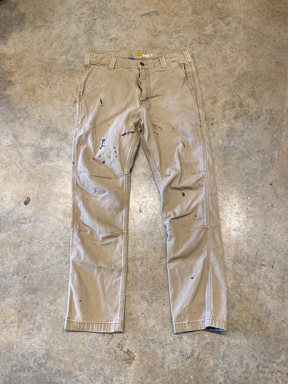 Carhartt Double Knee Pinched Legs Tan Made in Nicaragua 32 30 Pants