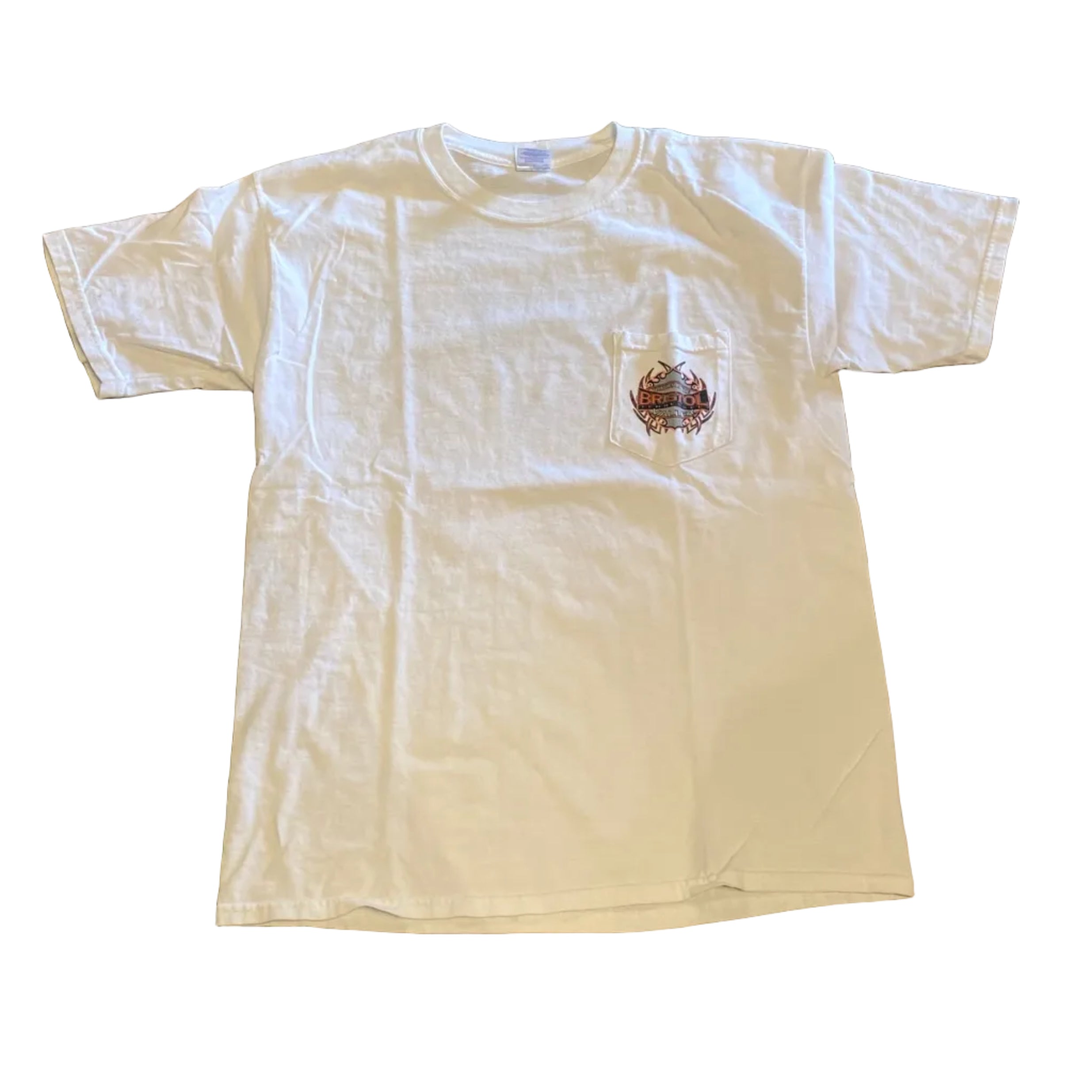 Gildan Bristol 2005 Y2K  Pocket Large White Shirt