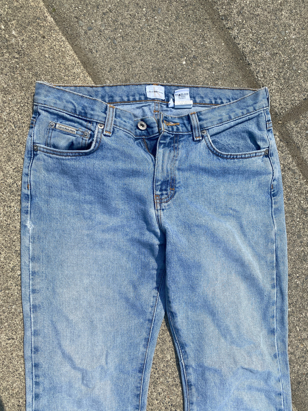 CK Jeans Calvin Klein Denim 30 29 Size 7 Made in Mexico Bootcut Sandblast Denim Jeans