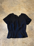Wilfred Silk Open Back 10 Black Dress Shirt