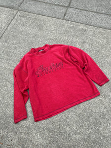 Indian Motorcycle Red Fleece Pullover Sweater Size 2 Made in Canada