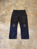 Carhartt No Tag Black Double Knee Rivet Est 34 30 Pants