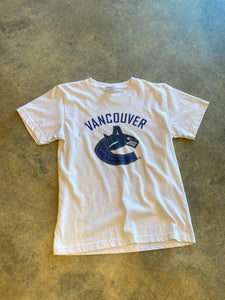 Vancouver Canucks NHL Made in Canada White SS Shirt Medium