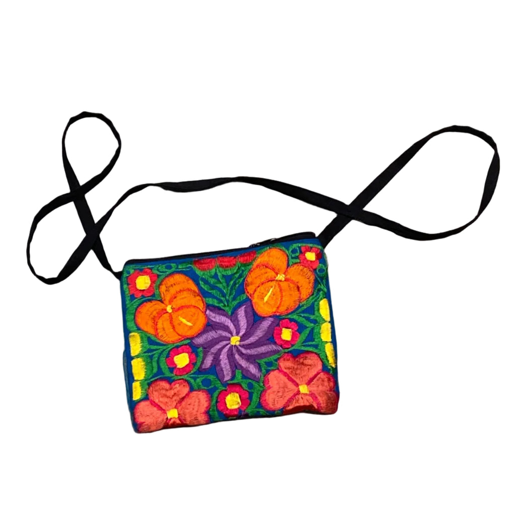Embroidered Flower Shoulder Bag Purse