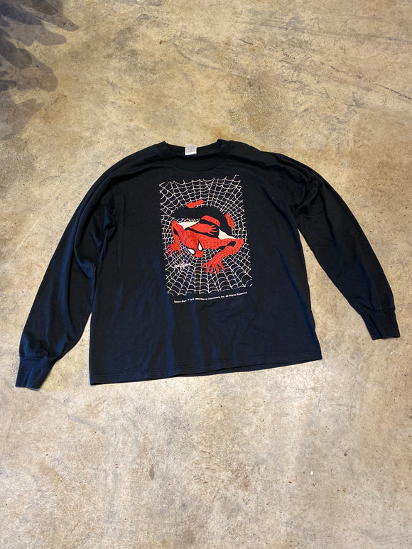 Fruit of the Loom Spider-Man 1998 Black Long Sleeve Shirt