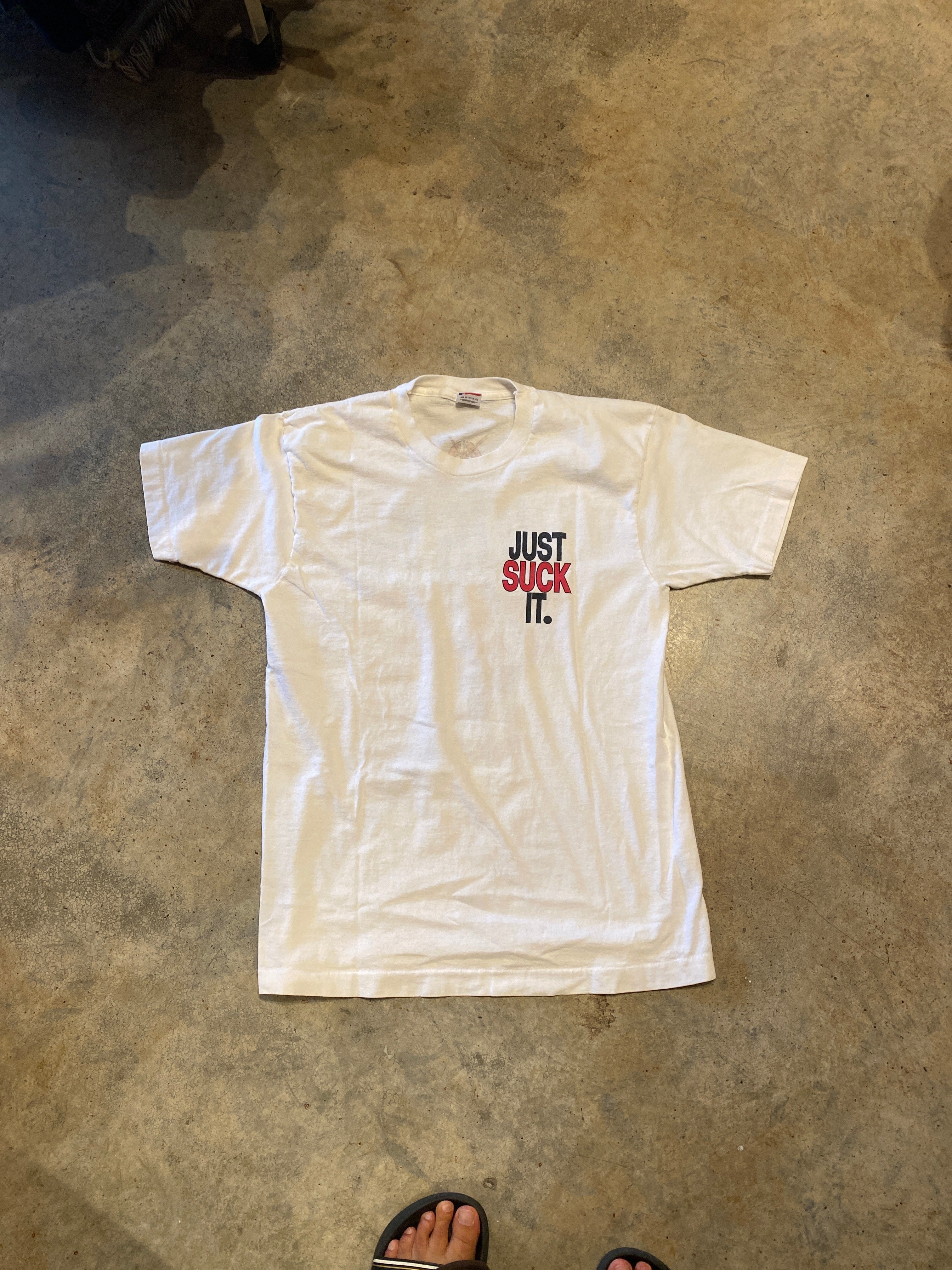 Fruit of the Loom Just Suck It Vintage Large Shirt