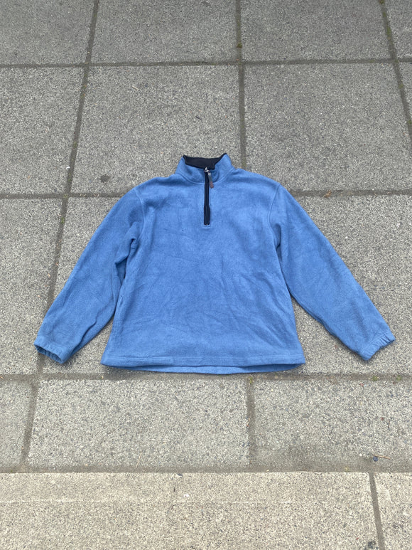 R&R Sport Blue Quarter Zip Fleece Sweater Large Made in the Philippines