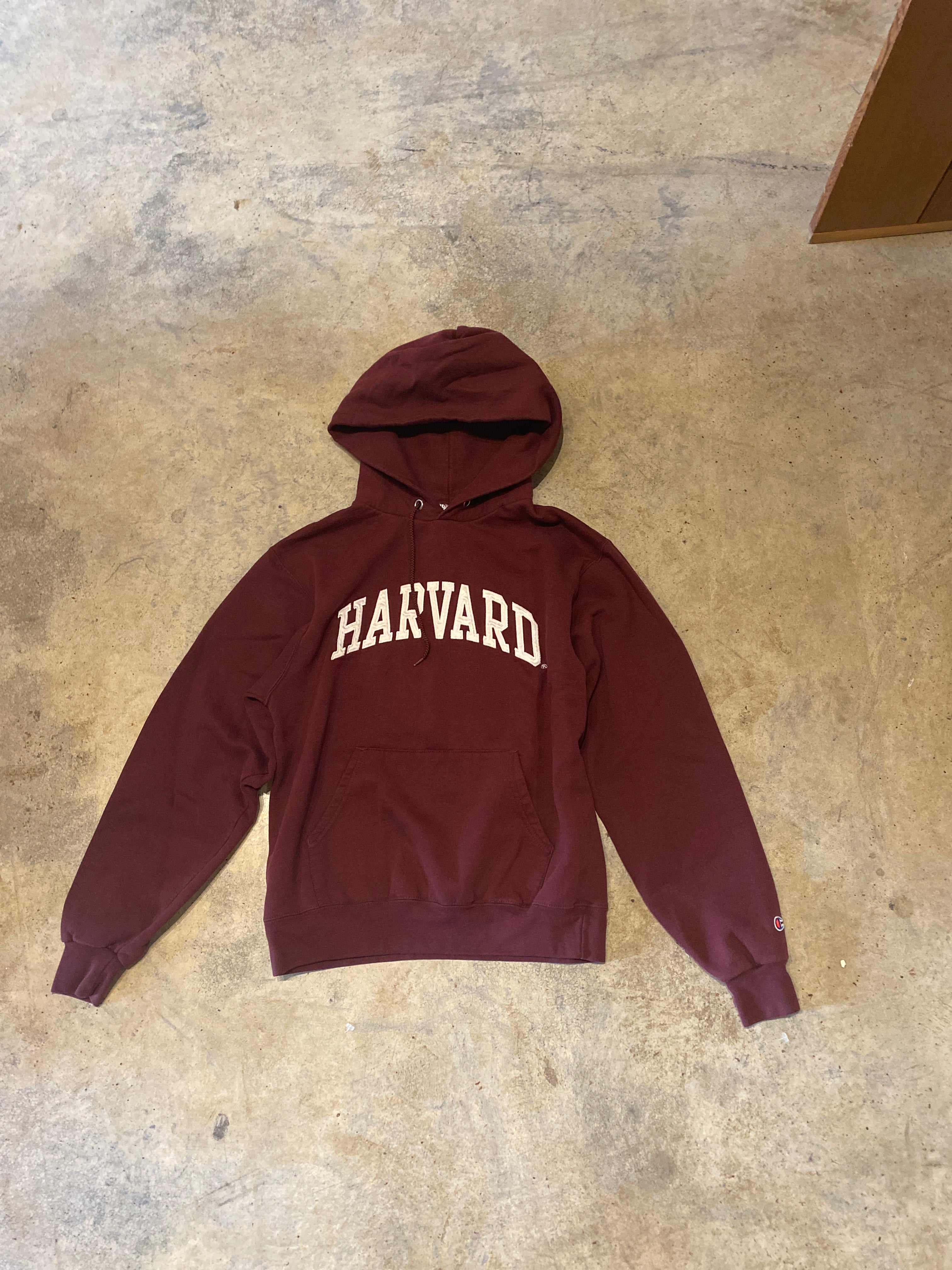 Champion Harvard Burgundy Hoodie Small