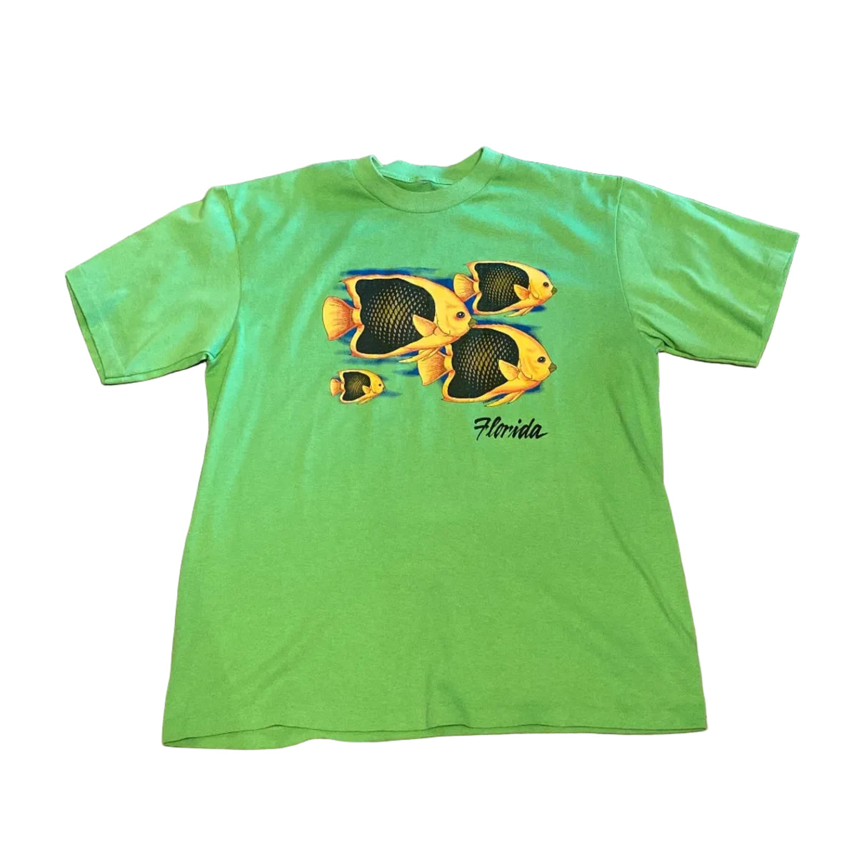 Unbranded Florida Tropical Fish Vintage Single Stitch Green Shirt