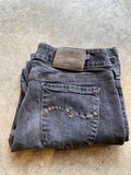 Silver Black Denim Flare Pants 31