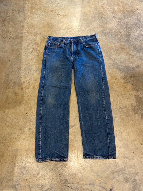Carhartt 36 32 Dark Blue Nicaragua Regular, Relaxed fit, Slightly faded Jeans B460-DVB RV003