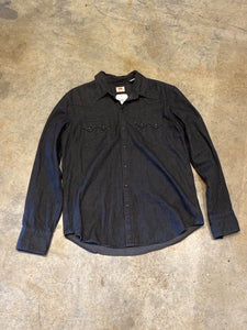 Levi Black Denim Button Up Long Large Sleeve Shirt