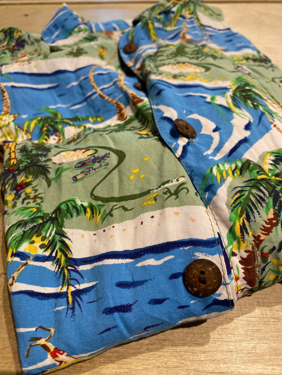 John Severson Kahala Vintage Hawaiian Shirt Small Golf Button Up Rayon