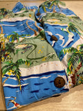 John Severson Kahala Vintage Hawaiian Shirt Small Golf Button Up Rayon