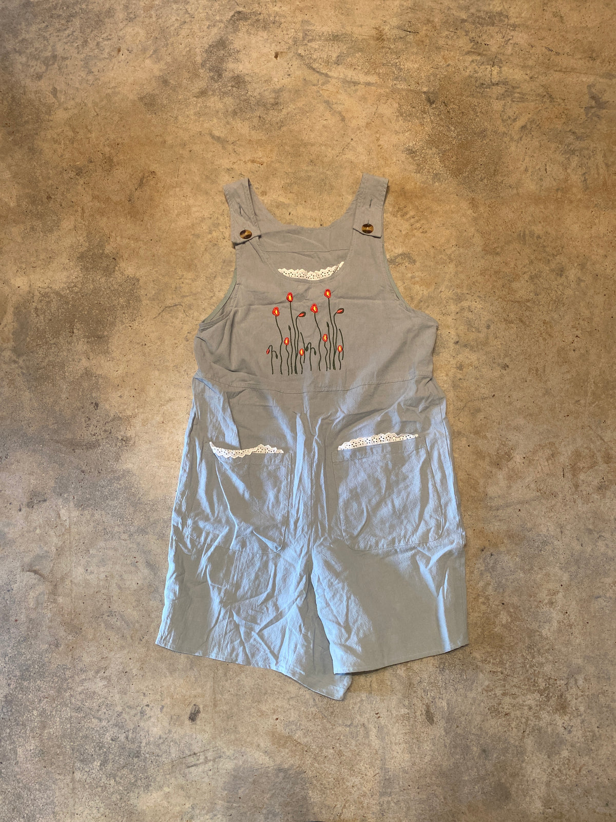Salty Collections Handmade Reworked Blue Overall Shorts
