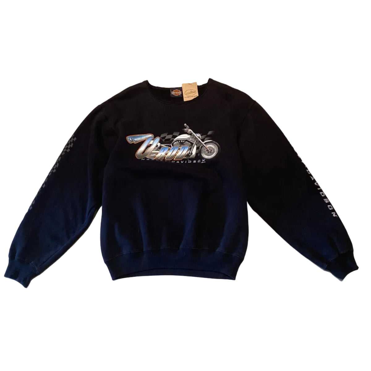 Harley Davidson V-Rod 2001 Utica New York Medium Crewneck Black Y2K