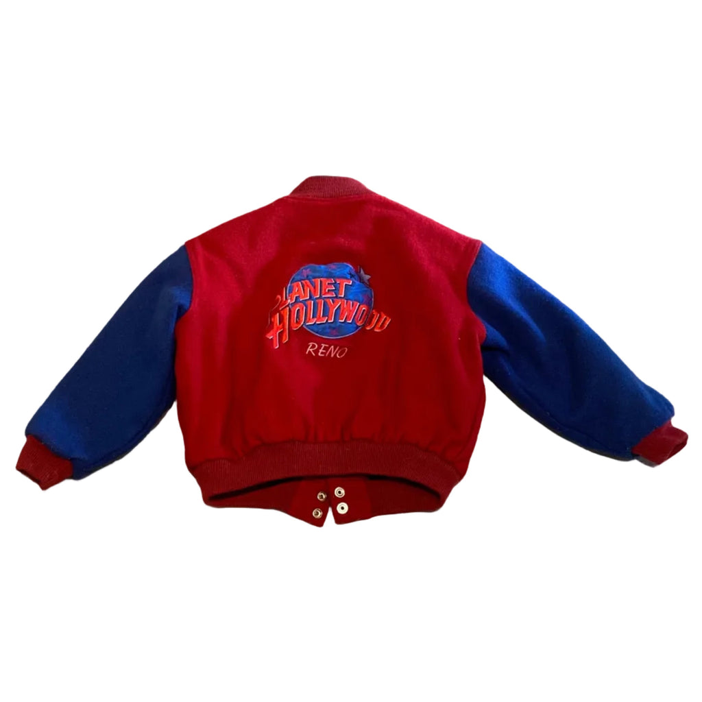 Planet Hollywood Vintage Kids Made in USA Red Black Snap Jacket