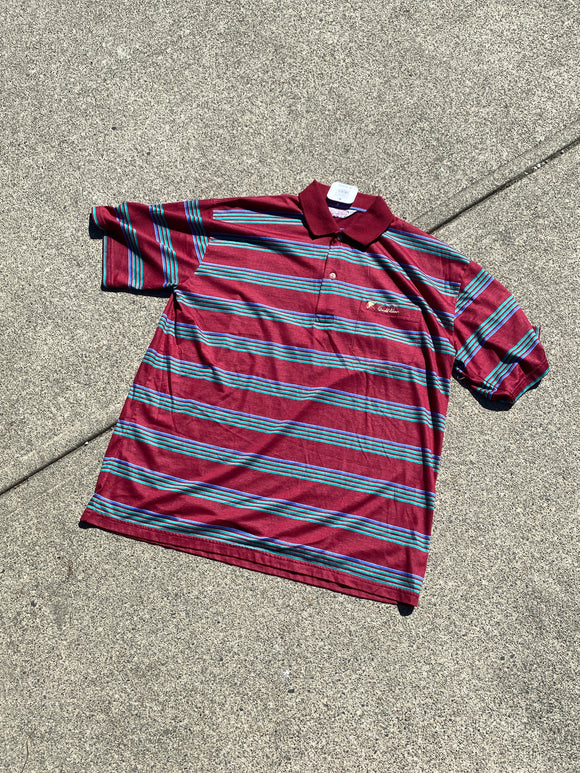 Arnold Palmer Collared Polo   SS Lage  Red Stripe Shirt