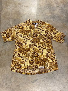 Membres Man Brown Hawaiian Shirt Made in USA Large