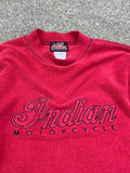 Indian Motorcycle Red Fleece Pullover Sweater Size 2 Made in Canada