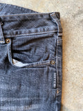 Silver Black Denim Flare Pants 31